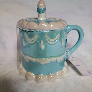Blue Birthday Cake Hand Painted Mug